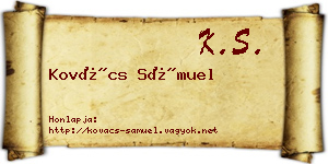 Kovács Sámuel névjegykártya