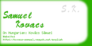 samuel kovacs business card